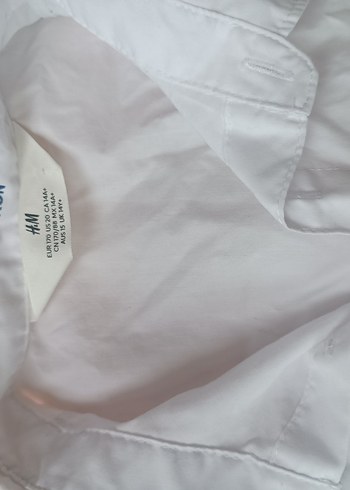 H&M Erkek çocuk Beyaz Kısa Kollu Keten Gömlek