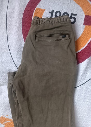 s Beden Bershka yeşil kalın keten pantolon