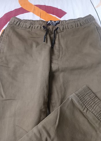 s Beden kahverengi Renk Bershka yeşil kalın keten pantolon