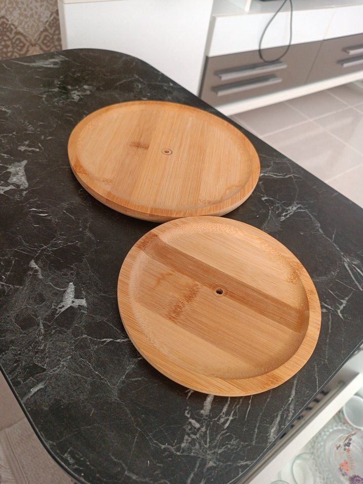 Yuvarlak Bambu Tabak Seti - Görsel 2