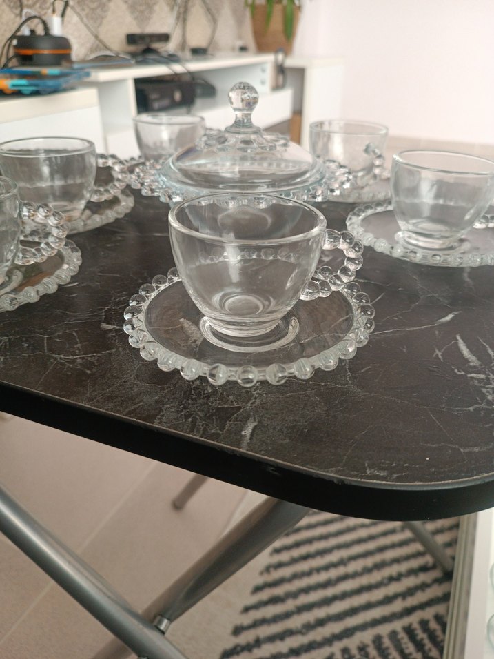 Beyaz Cam Altlıklı 6'lı kahve Fincan Takımı - Görsel 2