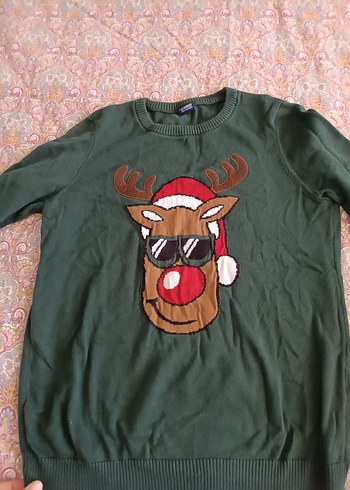 Nakışlı Yeşil erkek çocuk Triko Kazak - Görsel 2