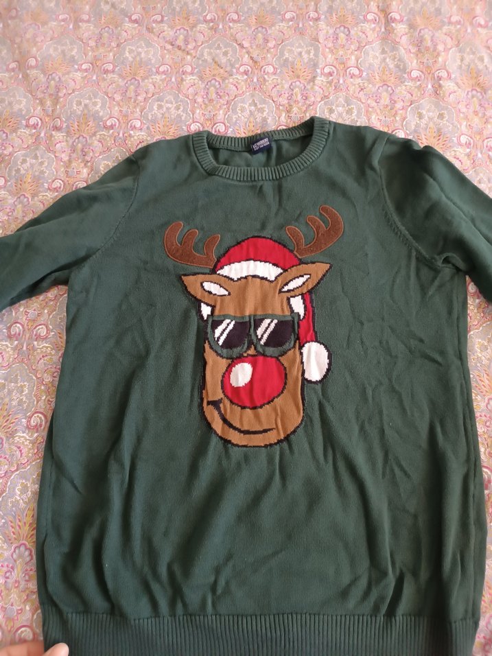 Nakışlı Yeşil erkek çocuk Triko Kazak - Görsel 2