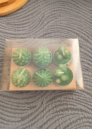 Parlak Yeşil Kaktüs Şeklinde Mum Seti - Görsel 6