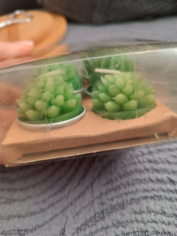 Parlak Yeşil Kaktüs Şeklinde Mum Seti - Görsel 4