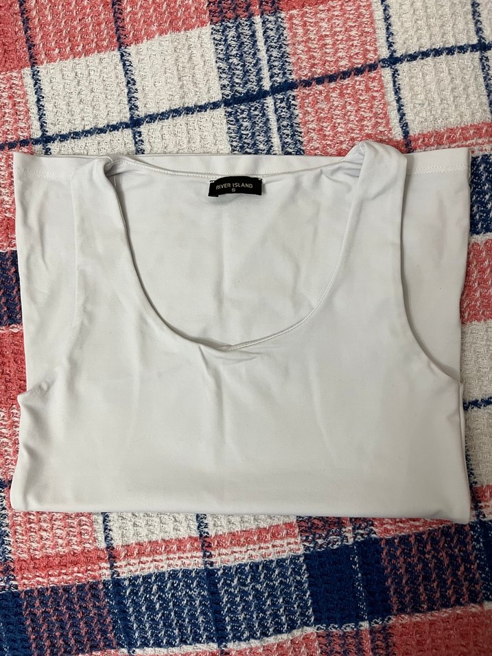 Beyaz Kadın Kolsuz Basic Atlet - Görsel 3