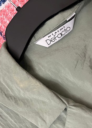 Düğmeli yeşil Kadın Gömlek - Görsel 3