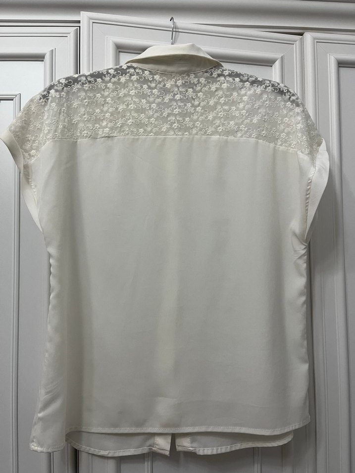 Nakışlı Beyaz Gömlek - Görsel 3