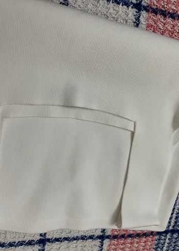 Beyaz Örgü Detaylı Midi Kadın Atlet - Görsel 3