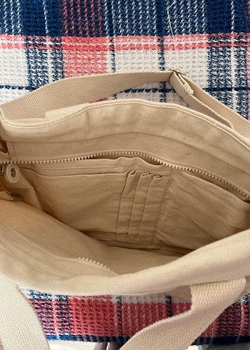 Beyaz Pamuk Kadın Omuz Çantası - Görsel 3