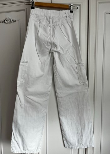 Kadın Beyaz kargo Jean - Görsel 2