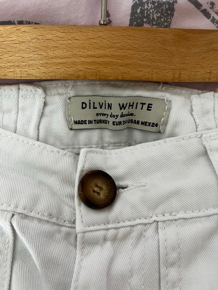 Kadın Beyaz kargo Jean - Görsel 4