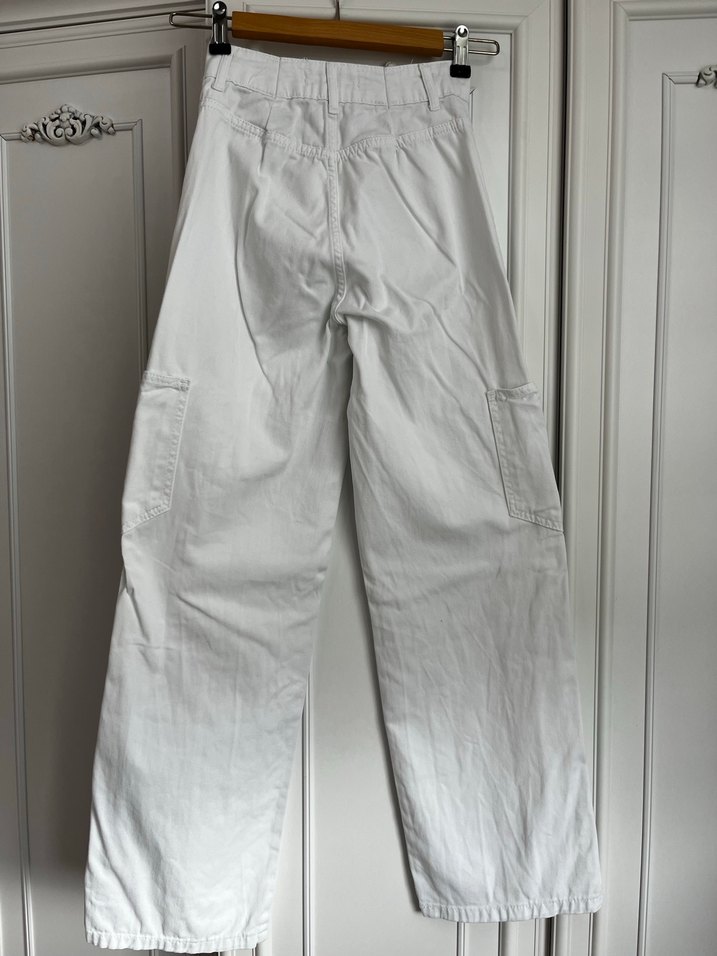 Kadın Beyaz kargo Jean - Görsel 2