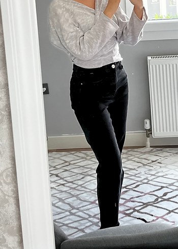 Siyah Kadın Kot Pantolon - Görsel 5