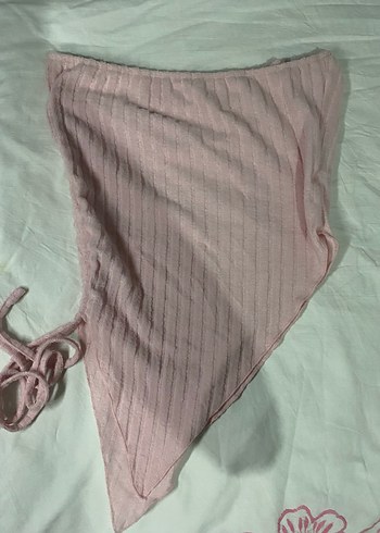 Piliseli Pembe Kadın Keten crop - Görsel 3