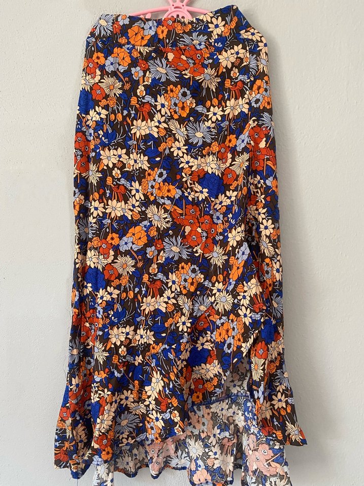 Çiçek Desenli Uzun Bohem Etek - Görsel 2