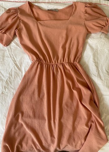 Pudra Pileli Midi Elbise - Görsel 2