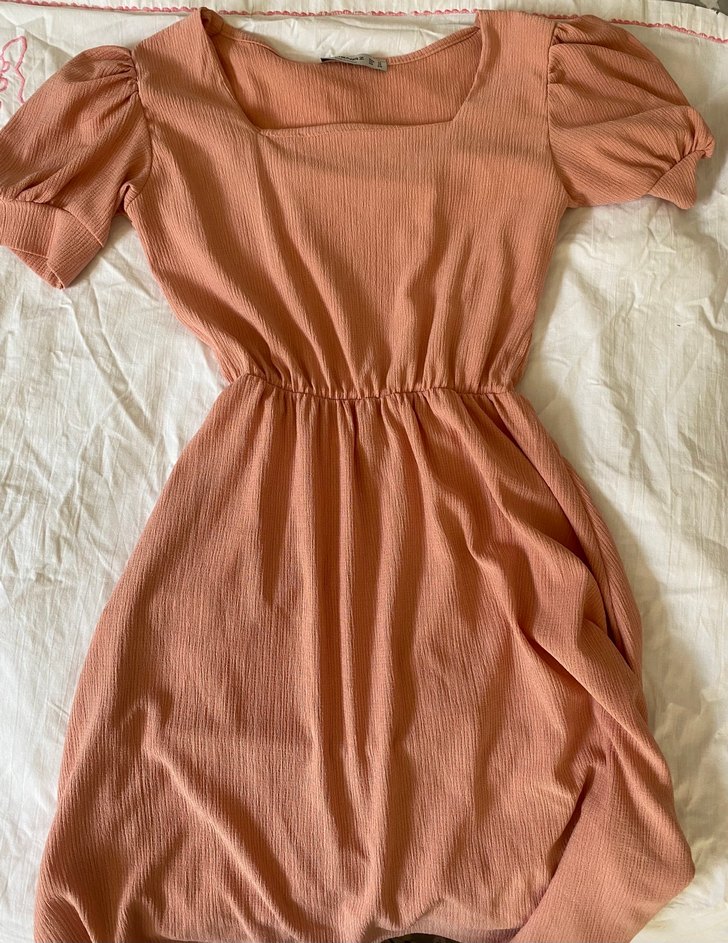 Pudra Pileli Midi Elbise - Görsel 2