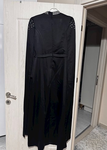 44 Beden Siyah Uzun Gotik Kadın Abiye Elbise