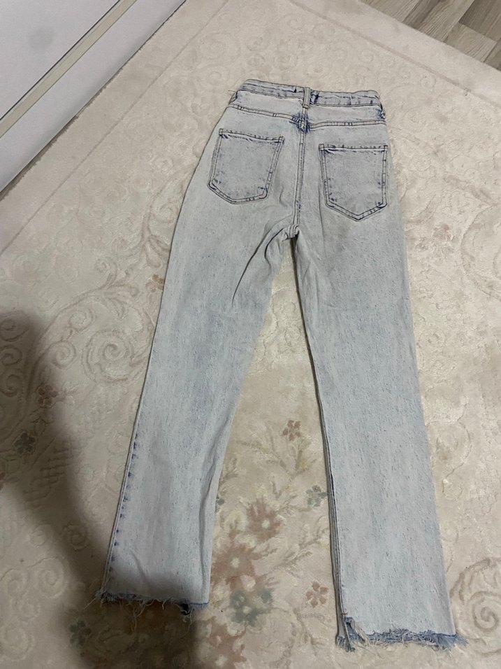 Gri Tie-Dye Midi Kadın Jean - Görsel 2