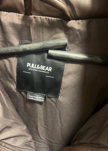 Pull And Bear Kahverengi Deri Kadın Mont - Görsel 7