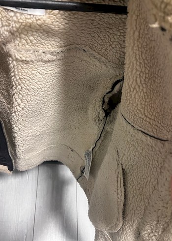 BERSHKA Kürklü Siyah Deri Kadın Ceket - Görsel 5