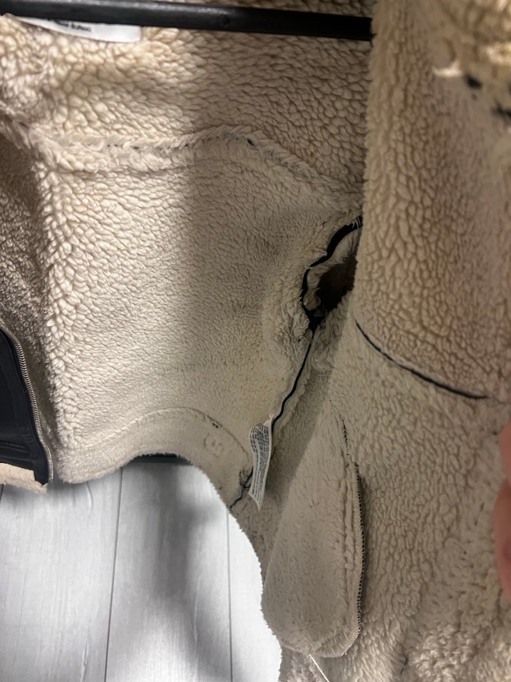 BERSHKA Kürklü Siyah Deri Kadın Ceket - Görsel 5