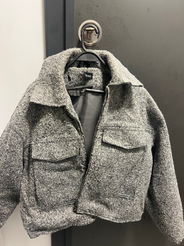 Zara model Gri Kadın Ceket, Rahat Kesim - Görsel 3