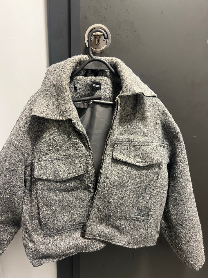 Zara model Gri Kadın Ceket, Rahat Kesim - Görsel 4