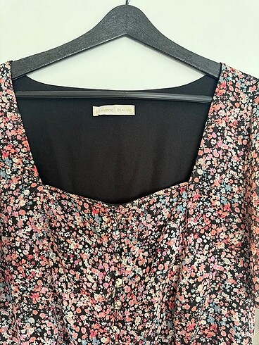 LC Waikiki LCW Siyah Çiçekli Şifon Elbise 40 Beden