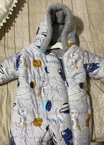 Gri Desenli Erkek Bebek Polar Tulumu - Görsel 2