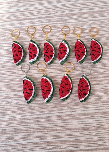 Renkli Boncuklu Karpuz Anahtarlık - Görsel 2