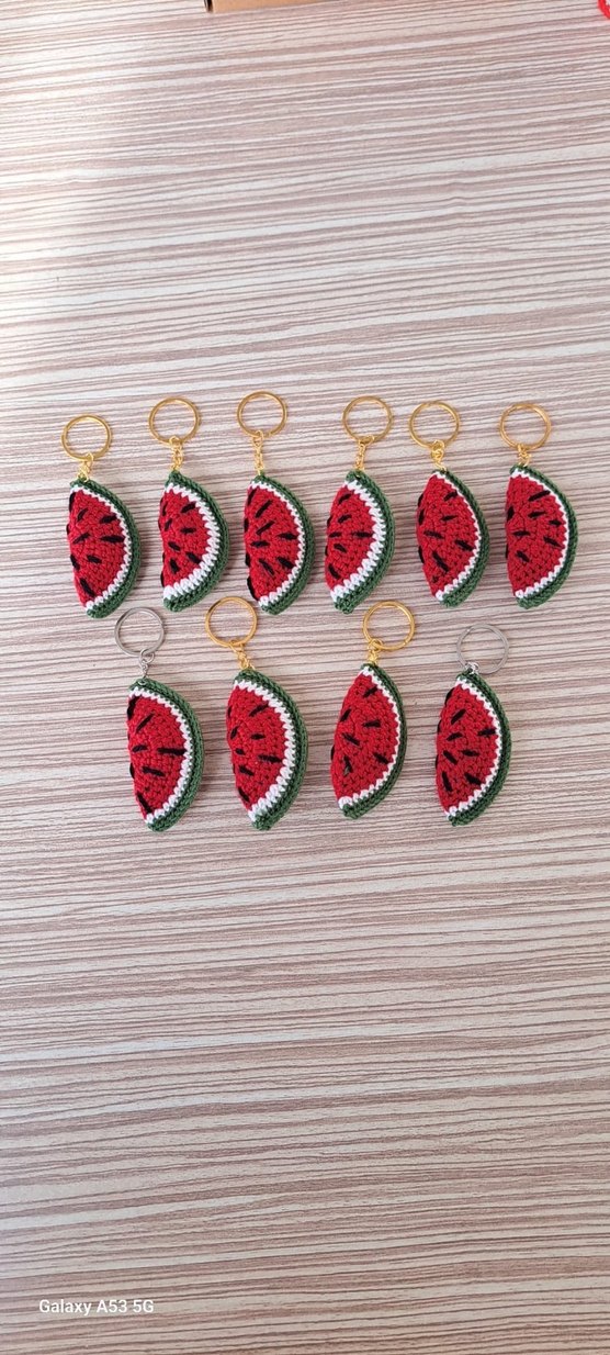 Renkli Boncuklu Karpuz Anahtarlık - Görsel 2