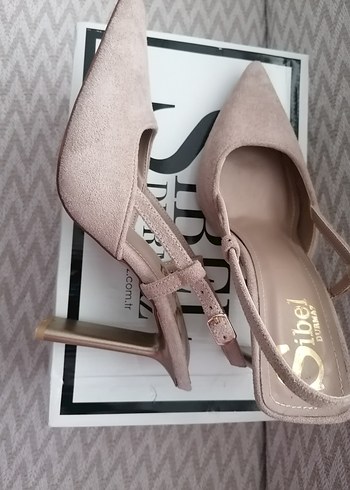 Bej Süet Tokalı Stiletto Kadın Ayakkabı - Görsel 5