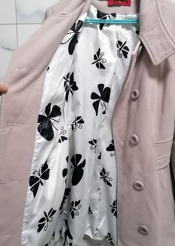 Düğmeli pudra Kadın Kaban - Görsel 3