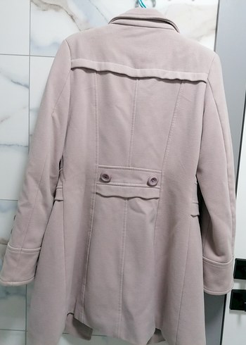 Düğmeli pudra Kadın Kaban - Görsel 2
