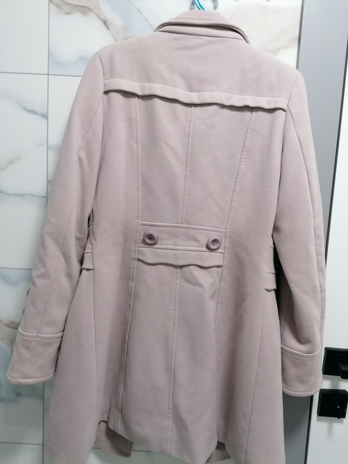 Düğmeli pudra Kadın Kaban - Görsel 2