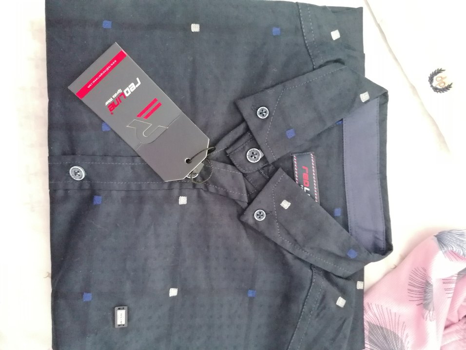 Erkek Lacivert  Baskılı Gömlek - Görsel 2