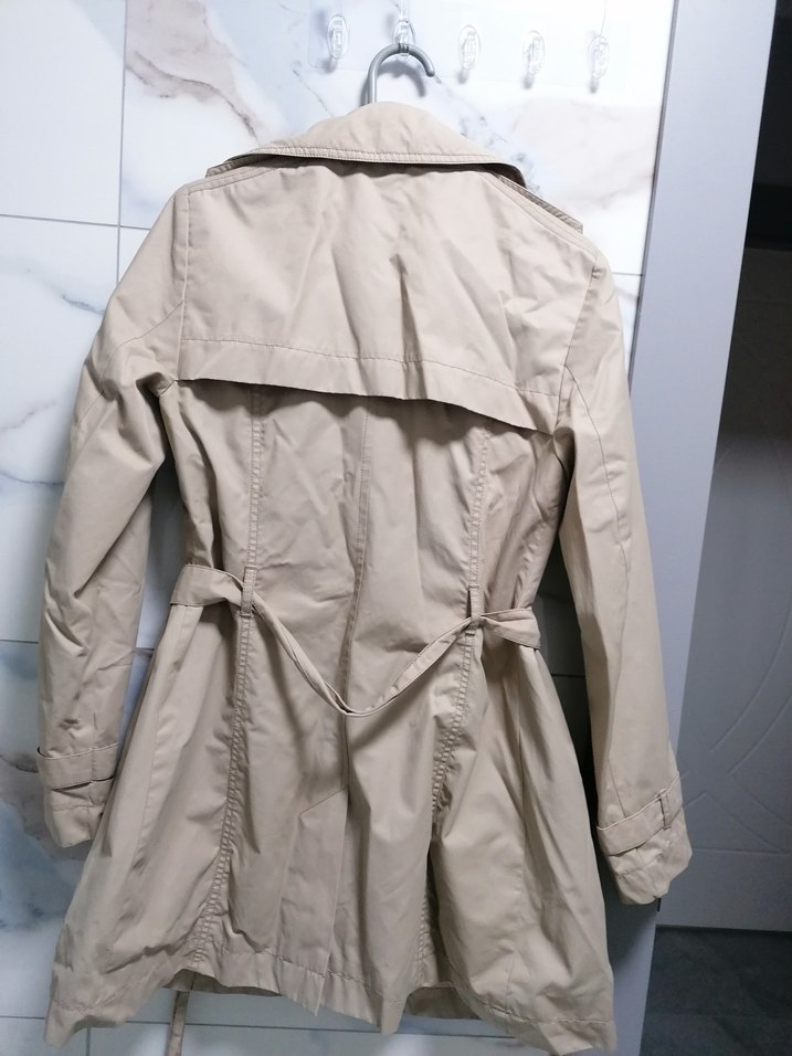 Bej Düğmeli Kadın Trençkot - Görsel 4