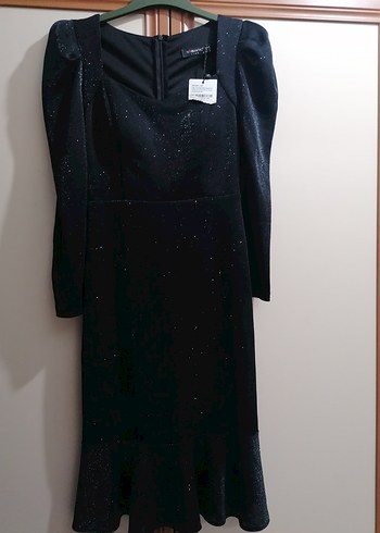 Uzun Kollu Siyah Gotik Elbise