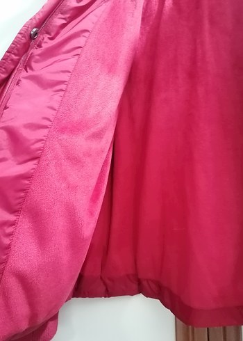 Kırmızı Kadın Kürklü Kışlık Mont - Görsel 3