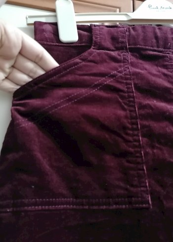 Bordo kadife Mini Etek - Görsel 3