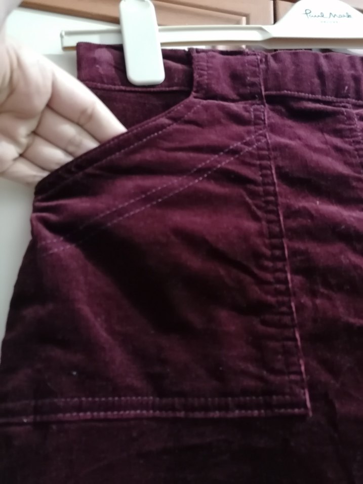 Bordo kadife Mini Etek - Görsel 3