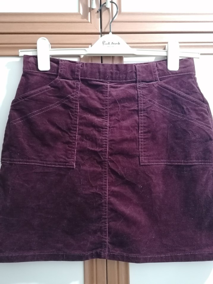 Bordo kadife Mini Etek - Görsel 2