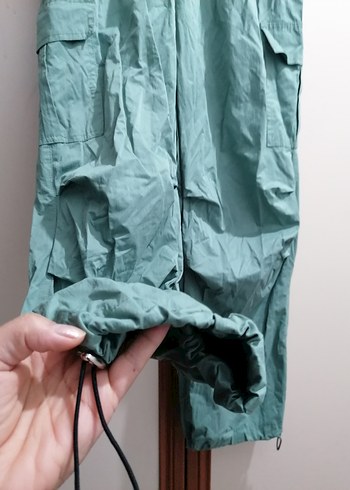 Yeşil Rahat Kesim Kadın Kumaş Pantolon - Görsel 3