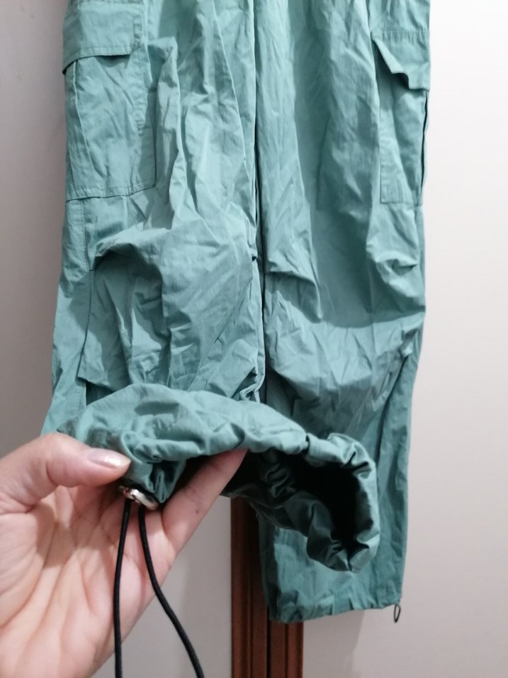 Yeşil Rahat Kesim Kadın Kumaş Pantolon - Görsel 3