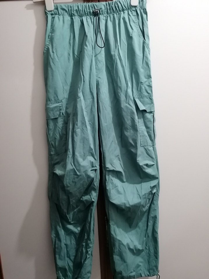 Yeşil Rahat Kesim Kadın Kumaş Pantolon - Görsel 2