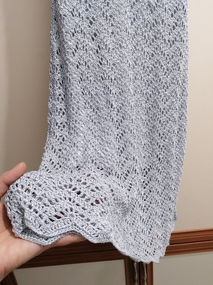 Gri Dantel Detaylı Bohem Kadın Uzun Elbise - Görsel 3