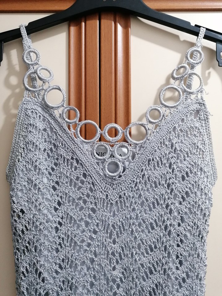 Gri Dantel Detaylı Bohem Kadın Uzun Elbise - Görsel 2