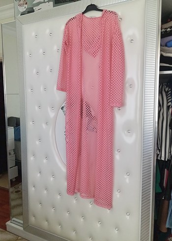 Pembe Uzun Bağcıklı Bohem Kadın Sabahlık